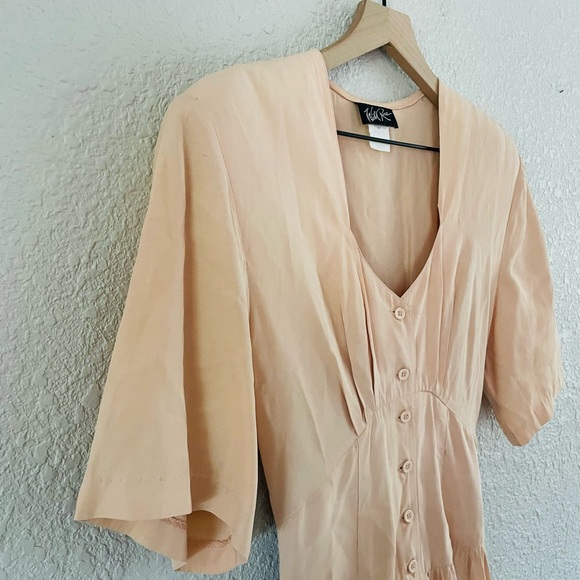 Vintage Peach Midi Dress - Picture 3 of 16